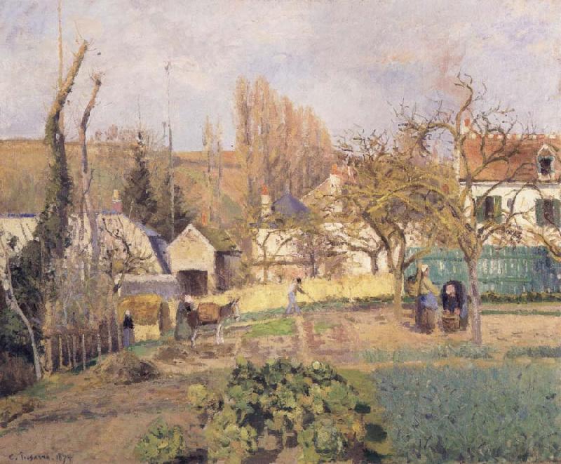 Camille Pissarro Kitchen garden at L-Hermitage,Pontoise jardin potager a L-Hermitage,Pontoise Norge oil painting art